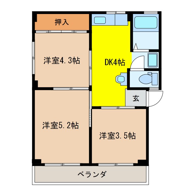 セゾン西の物件間取画像