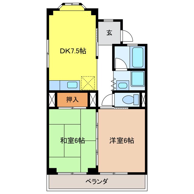 サンハイツ戸崎の物件間取画像