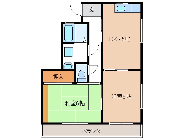 恵ハイツ南２の物件間取画像