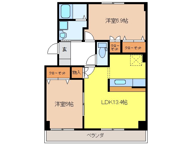 プロニティＡＯＫＩの物件間取画像