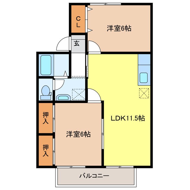 セジュール旭ヶ丘の物件間取画像