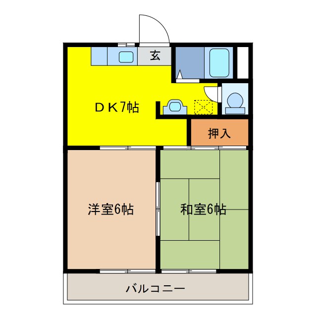 第5磯部コーポの物件間取画像