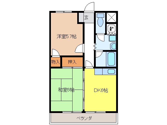 かね村ハイツの物件間取画像