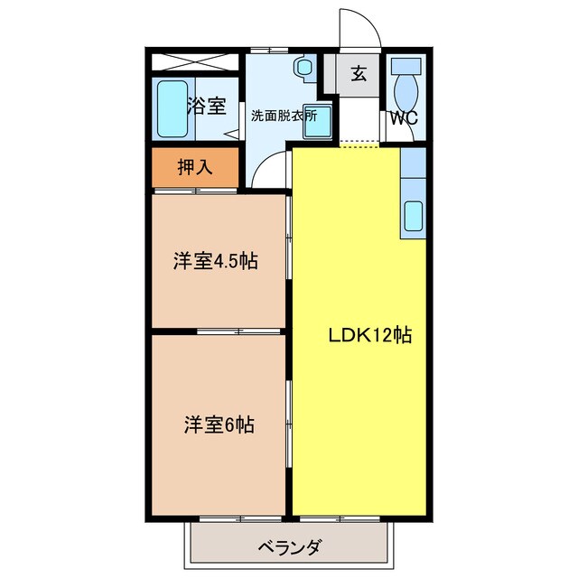 エルフ那加Aの物件間取画像