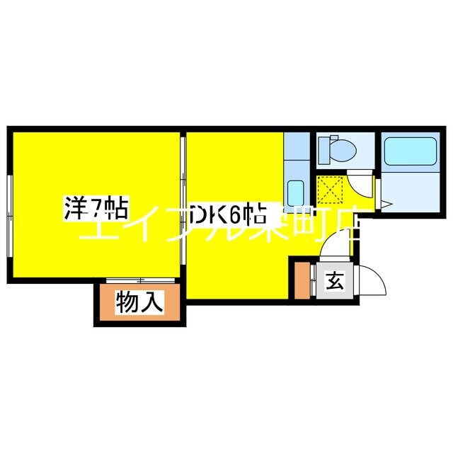 シャトル1DKの物件間取画像