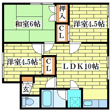 北信ハイツAの物件間取画像