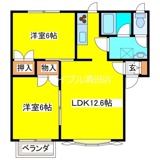 グレースパーク厚別北Cの物件間取画像