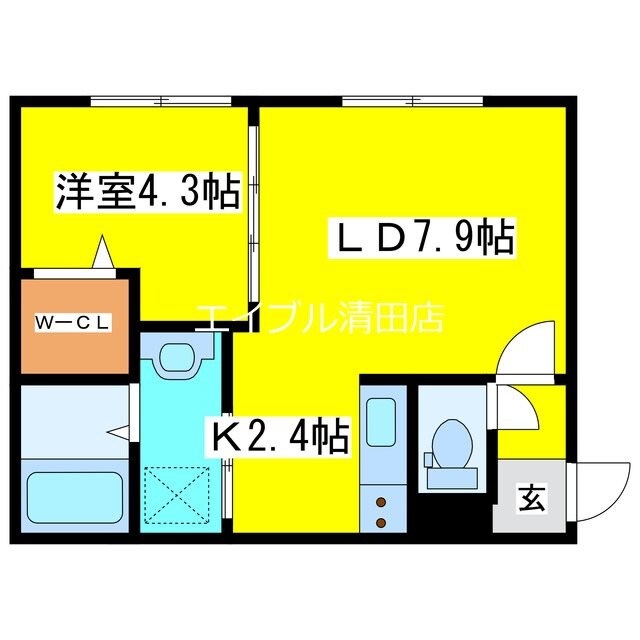 北広島駅 徒歩8分 3階の物件間取画像