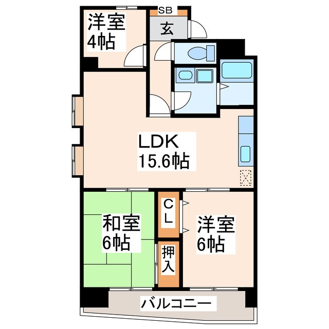 シンコー熊本駅前スカイマンションⅡの物件間取画像