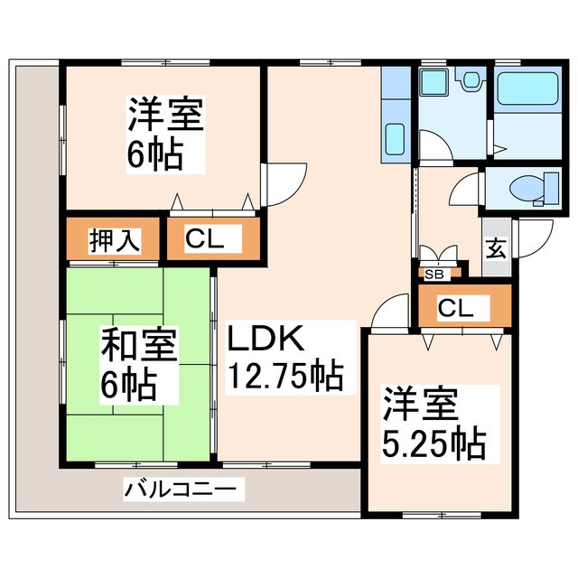 宇土スカイマンションＡの物件間取画像