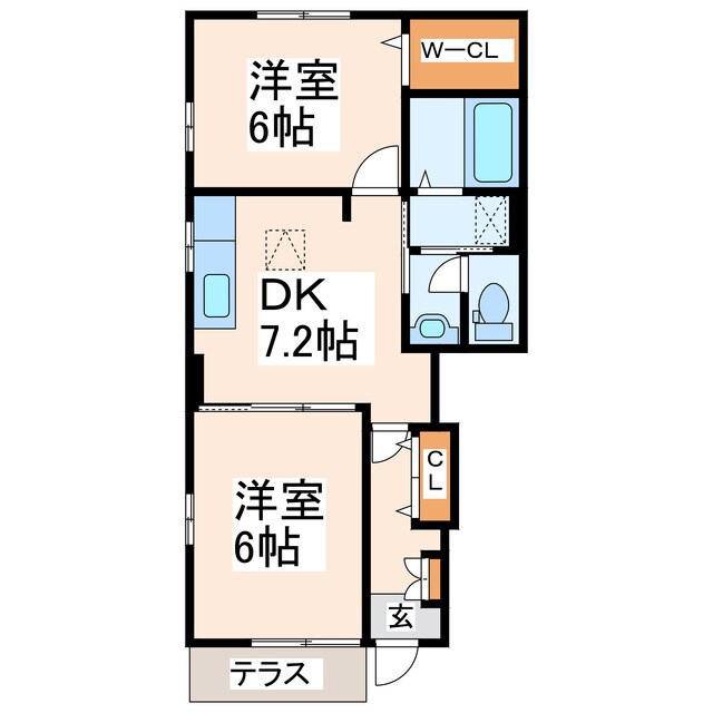 メゾンセレナーデＡの物件間取画像