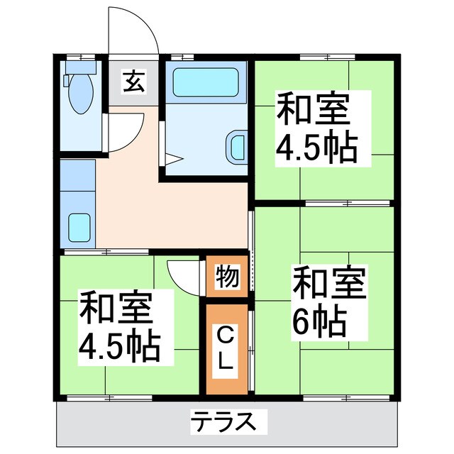 コーポ十五社の物件間取画像