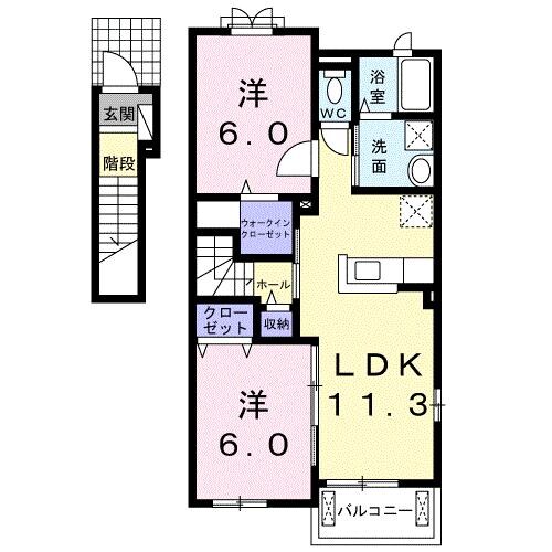 宇土駅 徒歩32分 2階の物件間取画像