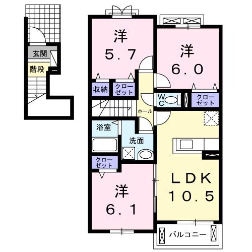 コローレⅡの物件間取画像