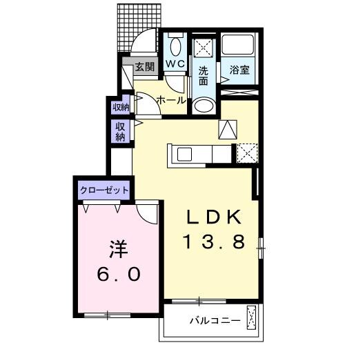 プロヴァンスⅠＢの物件間取画像