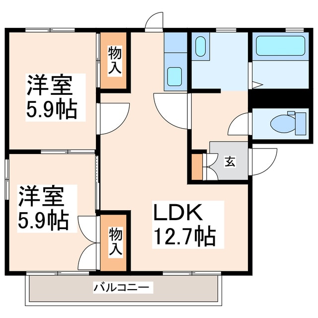 サンビレッジ三番館の物件間取画像