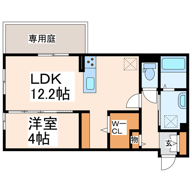 下南部 徒歩3分 1階の物件間取画像