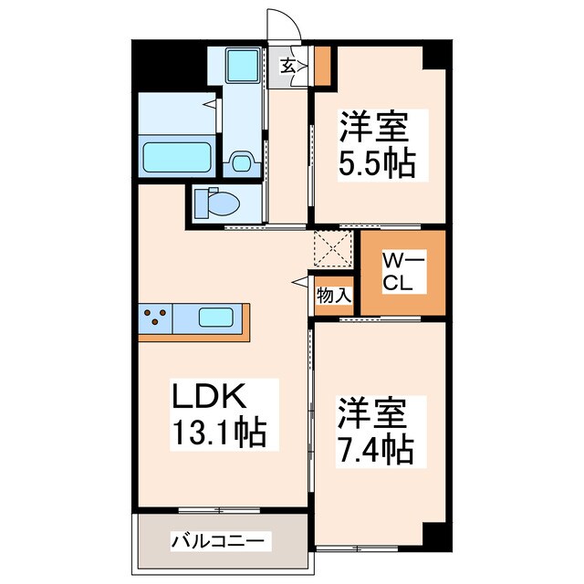 サザン近見の物件間取画像