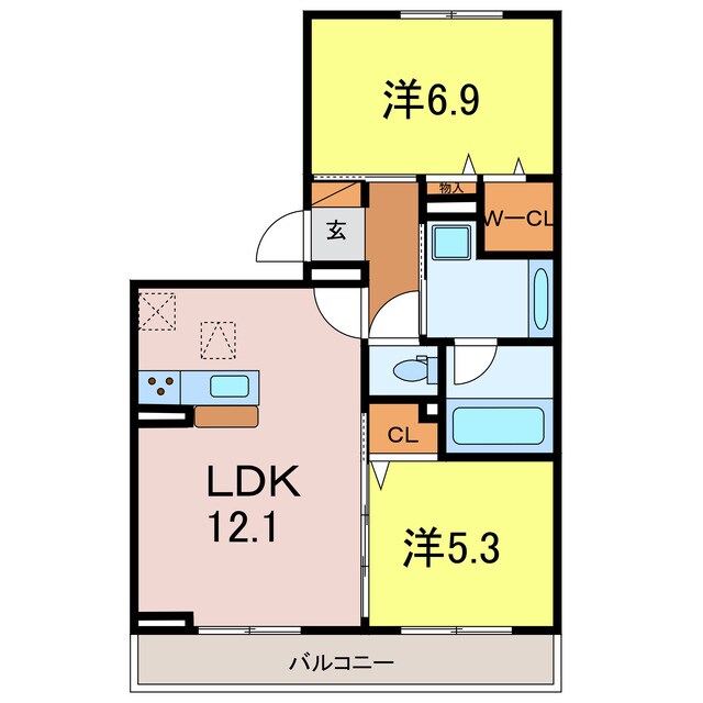 シャンテ　フルールの物件間取画像