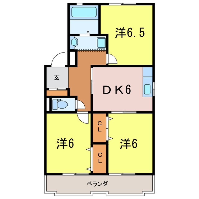 スカイビレッジ六番館の物件間取画像