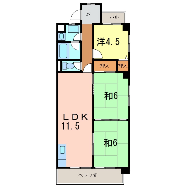 ベルツリー美園の物件間取画像