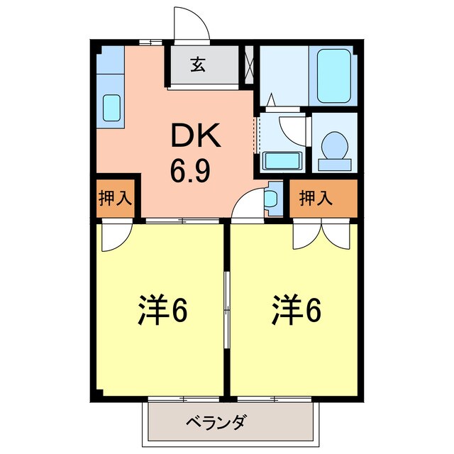 エルハイムＢの物件間取画像