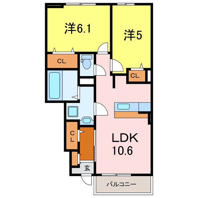 アサヒハイツの物件間取画像