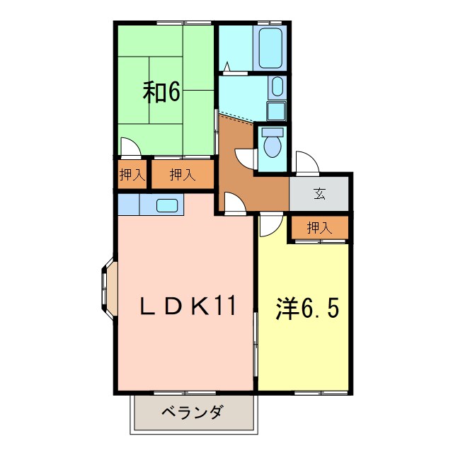 セゾンのぞみＢの物件間取画像