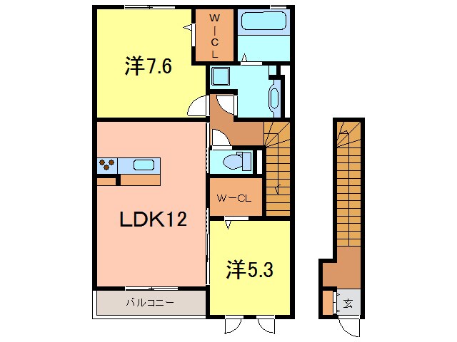 ラフィネ横山Ａ棟の物件間取画像