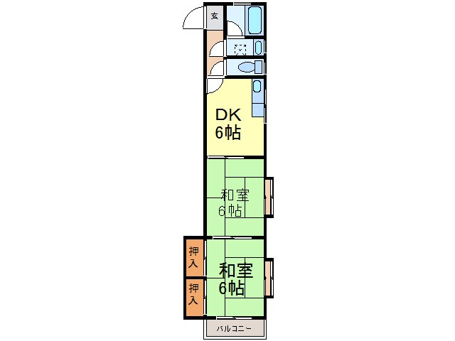 伏木コーポの物件間取画像