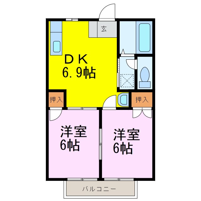 ハイツ松沼の物件間取画像