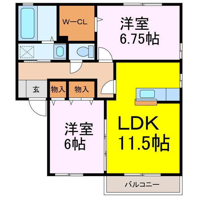 リビングタウン古河南Ｄの物件間取画像