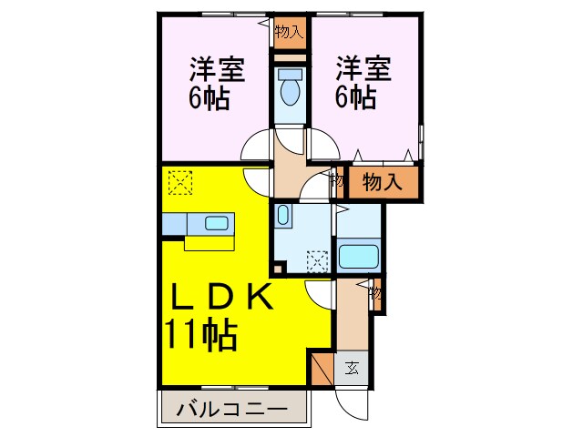 サンファーストＡの物件間取画像