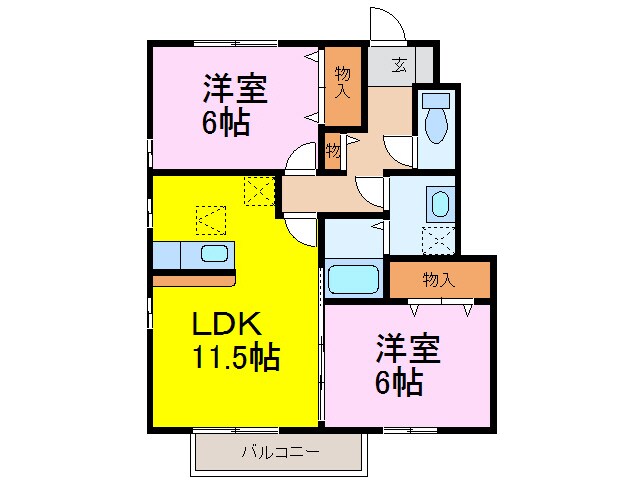ロイヤル・ロッシーニＣの物件間取画像