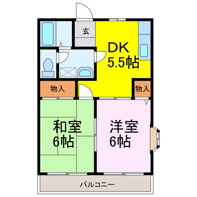 コーポひまわりＢ棟の物件間取画像