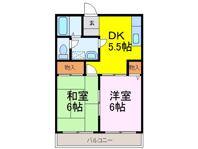 コーポひまわりＢ棟の物件間取画像