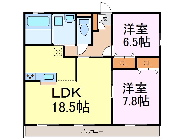 エストクールＳＡＮＥＩの物件間取画像