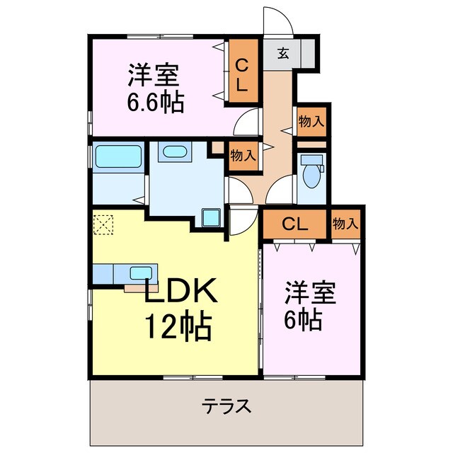 フェリオＢの物件間取画像