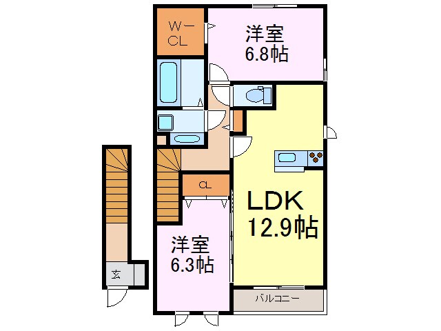 ハート　ポップの物件間取画像