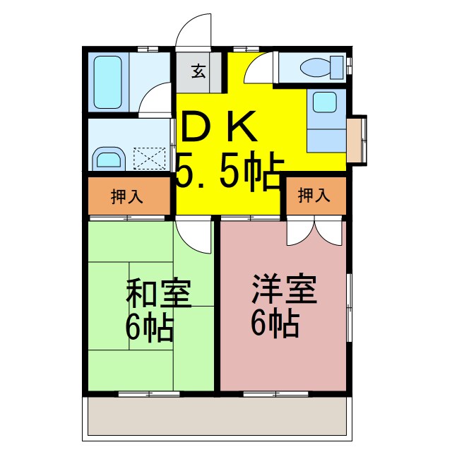 みすみコーポAの物件間取画像