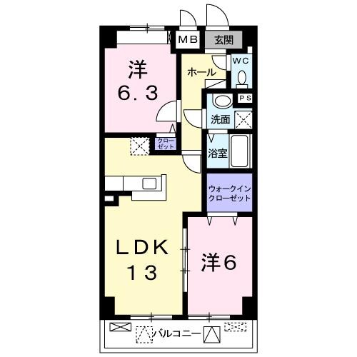 あかやま参番館の物件間取画像