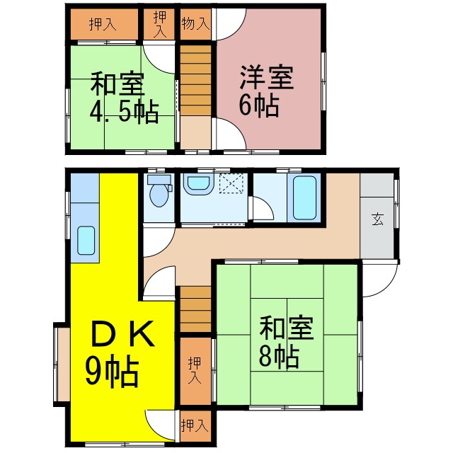 古河市小堤戸建の物件間取画像