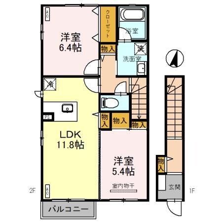 KOGA-KEYAKI ALLEYCLE Eの物件間取画像