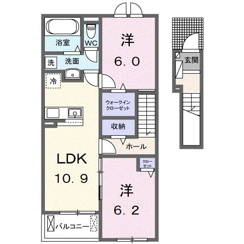 クロスサイド　アパートメントⅡの物件間取画像