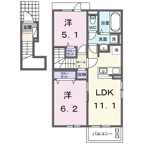 フルール・ド・リスⅡの物件間取画像