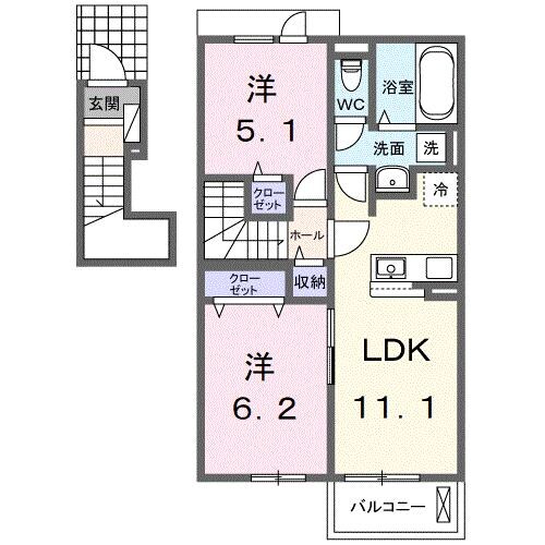 フルール・ド・リスⅡの物件間取画像