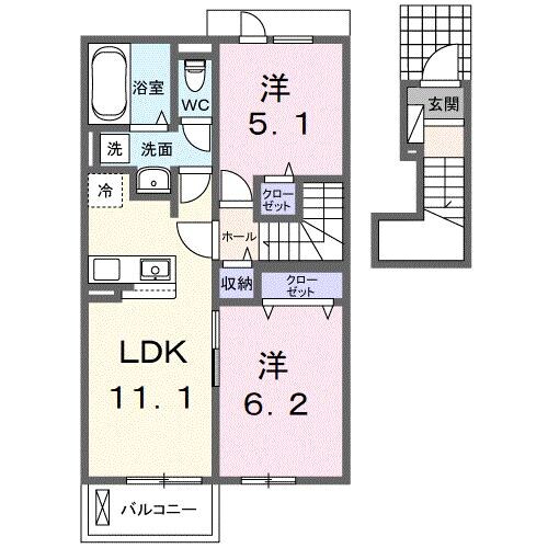 フルール・ド・リスⅡの物件間取画像
