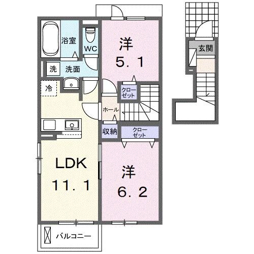 フルール・ド・リスⅡの物件間取画像