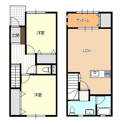 西新発田駅 徒歩20分 1-2階の物件間取画像