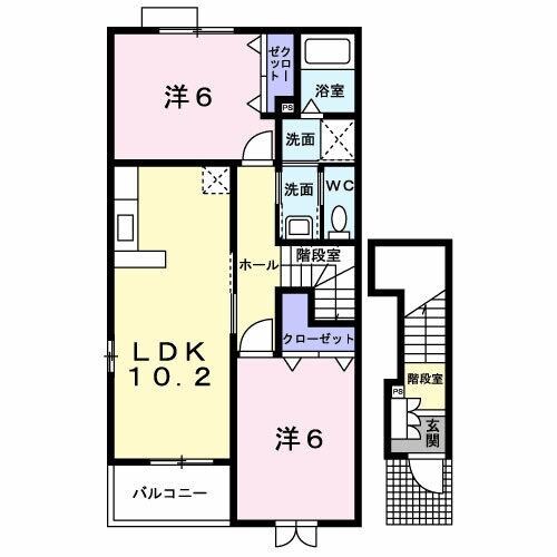 サングリーンＣの物件間取画像